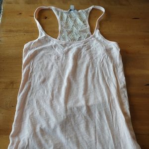 Pink tank top with lace